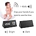 RODH Digital Wood Alarm Clock Wooden Led Light Minimalist Large Display with Humidity Temperature for Bedroom - Black