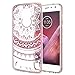 Moto Z2 Force Case with HD Screen Protector,AnoKe [Scratch Resistant] Colors Totem Mandala Folwer Clear Bumper Hybrid Slim Fit Protective Phone Case For Motorola Z2 Force Droid(2017) - TM CH Rose Gold
