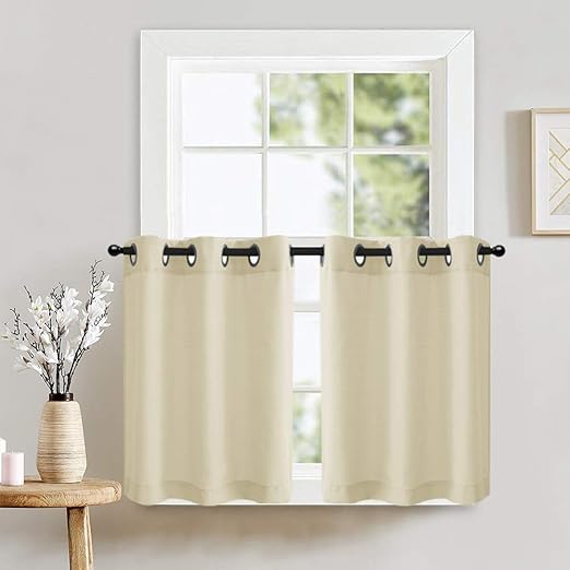 Amazon Com Semi Sheer Tier Curtains For Kitchen Casual Weave