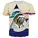 RAISEVERN Unisex 3d Cute Sloth Printed Hip Hop Style T-Shirts, Sloth, US X-Small / Asian Medium