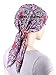 Chemo Fashion Scarf Easy Tie Turban Hat Headwear for Cancer Rip Tide Green Blue Zig Zag