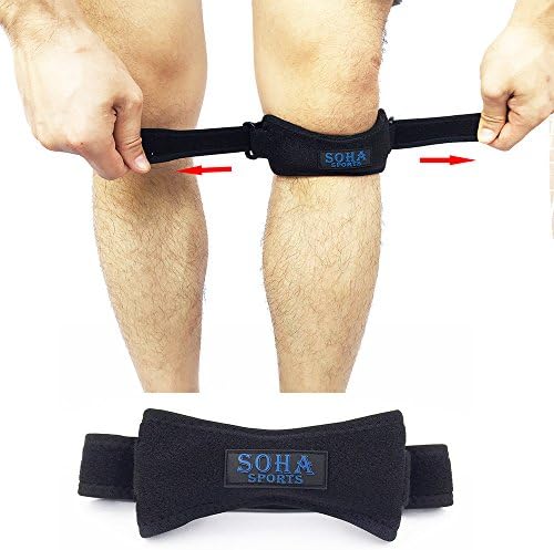 SOHA DG Patella Knee Strap with Fully Adjustable Tendon Brace Band Pad for Basketball, Athletics , Squats, Running, Hiking, Soccer/ Pain Relief for Jumper's Knee , Arthritis , Chondromalacia