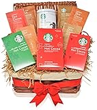 Starbucks Easter Gift Baskets - HOT COCOA VARIETY - The Most Popular Holiday Flavors - Peppermint, Double Chocolate, Salted Caramel, Marshmallow - Easter Gifts for Family, Friends, Colleagues and more