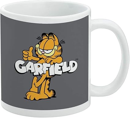 Amazon.com | Garfield with Logo White Mug: Coffee Cups & Mugs