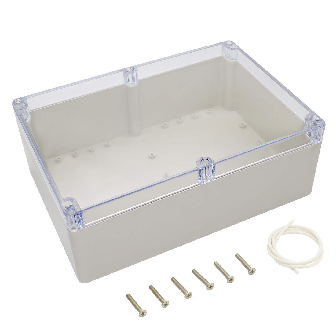 Photo 1 of LeMotech ABS Plastic Junction Box Dustproof Waterproof IP65 Electrical Enclosure Box Universal Project Enclosure Grey with PC Transparent Clear Cover 10.4 x 7.2 x 3.7 inch (263 x 182 x 95 mm)