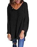 StyleDome Sweater Women Long Sleeve Blouse V-Neck Pullover Oversized Baggy Crochet Knitted Jumper