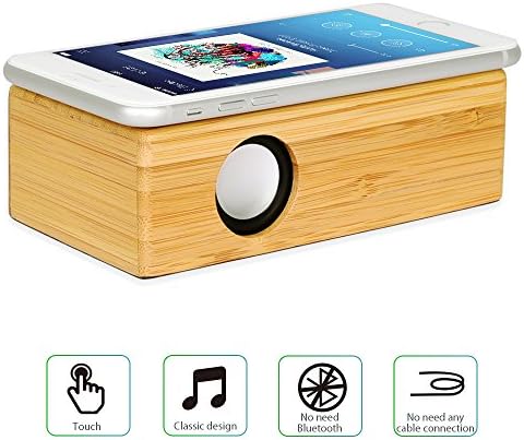 Wireless Touch Speaker - Compatible With All devices That Has An External Speaker Wooden Mini Portable Wireless Speaker Portable Touch Speaker Sound Amplifier for iPhone Android