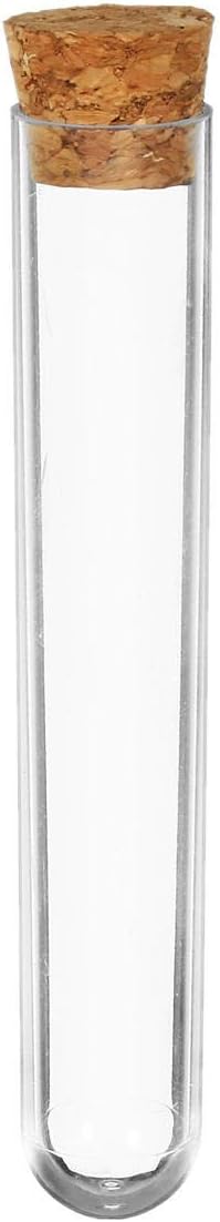 Glassware and Laboratory Equipment 10Pcs Plastic Glass Test Tube with Cork Stopper Medical Lab Supplies 18 * 100mm