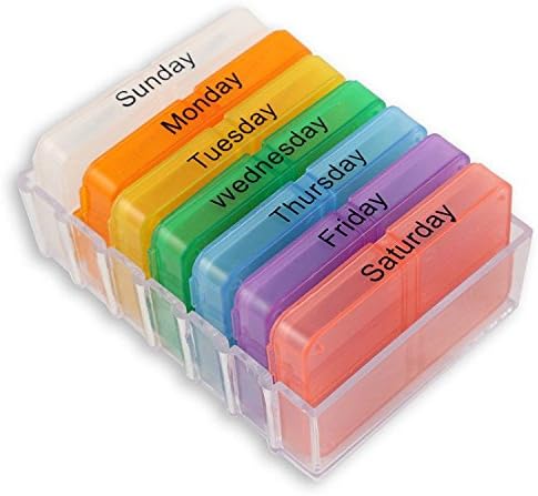 QMY 1 Set 7 Day Weekly Tablet Pill Medicine Boxes Storage Organizer Case