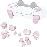 eXtremeRate Replacement D-pad R1 L1 R2 L2 Triggers Share Options Face Buttons, Cherry Blossoms Pink Full Set Buttons Compatible with ps5 Controller BDM-010 & BDM-020