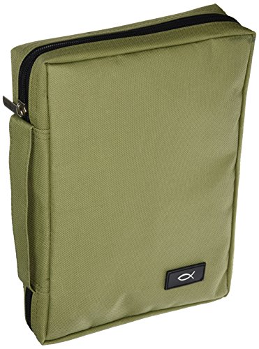 Promo Poly-Canvas Bible / Book Cover w/Fish Applique (Medium, Iguana Green) by (Unbound)