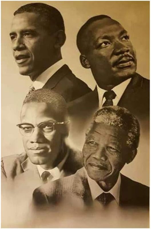 Canvas Print Wall Art Modular Pictures Malcolm X Martin Luther King Barack Obama Painting Nordic Poster Home Décor No Frame 15x20in