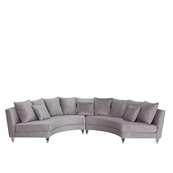 Homy Sofa Sofa Seat Height 43 Cm Large Velvet Beige Feet