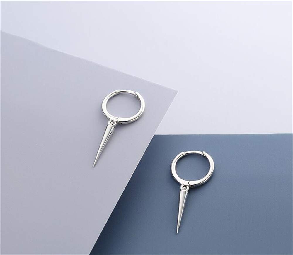Minimalist Spike Dangle Drop Hoop Earrings for Women Girls 925 Sterling Silver Charms Hoops Cuff Cartilage Stud Tragus Helix Wrap Geometric Hypoallergenic Fashion Personalized Punk