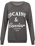 Women's Cocaine And Caviar Print Fleece Sweatshirt Jumper