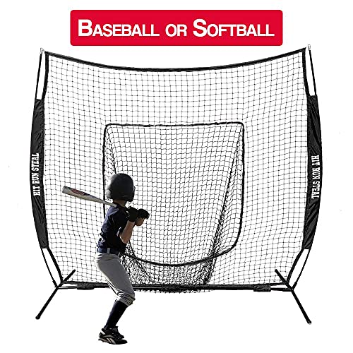 Hit Run Steal Heavy Duty Softball & Baseball Net with Carrying Bag