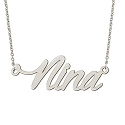 BYBWBL Nina Name Pendant Necklace Silver Color