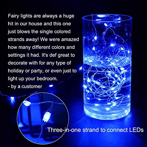 BINZET 33Ft Fairy Lights - With 100 Leds 16 [Multi] Colors Changing Starry String Lights - Remote Controlled Waterproof Twinkle Lights for Bedroom Party Halloween Christmas Decor [USB Style with Plug] - Thumbnail 3