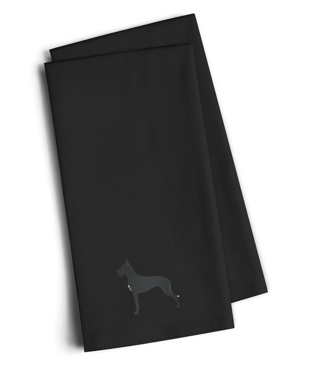Caroline's Treasures BB3475BKTWE Black Dane Embroidered Kitchen Towel Set of 2, Fabric