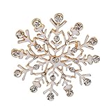 Lux Accessories White Crystal Snowflake Snow Flake Winter Xmas Christmass Brooch Pin Broach