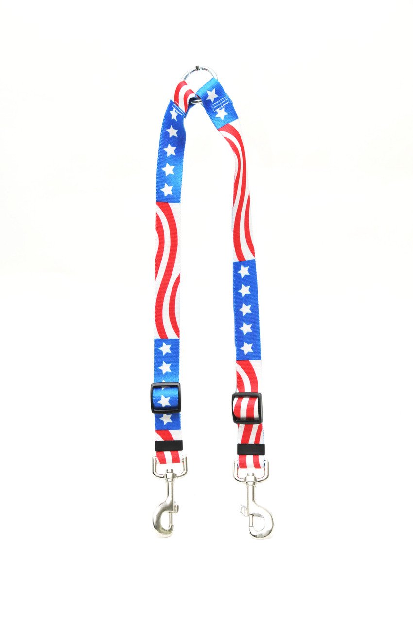 Yellow Dog Design Americana Coupler Dog Leash 1" Wide And 12 To 20" Long, Large
