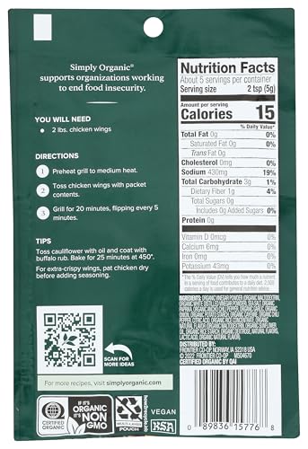 SIMPLY ORGANIC ORGANIC BUFFALO DRY RUB, 0.95 OZ