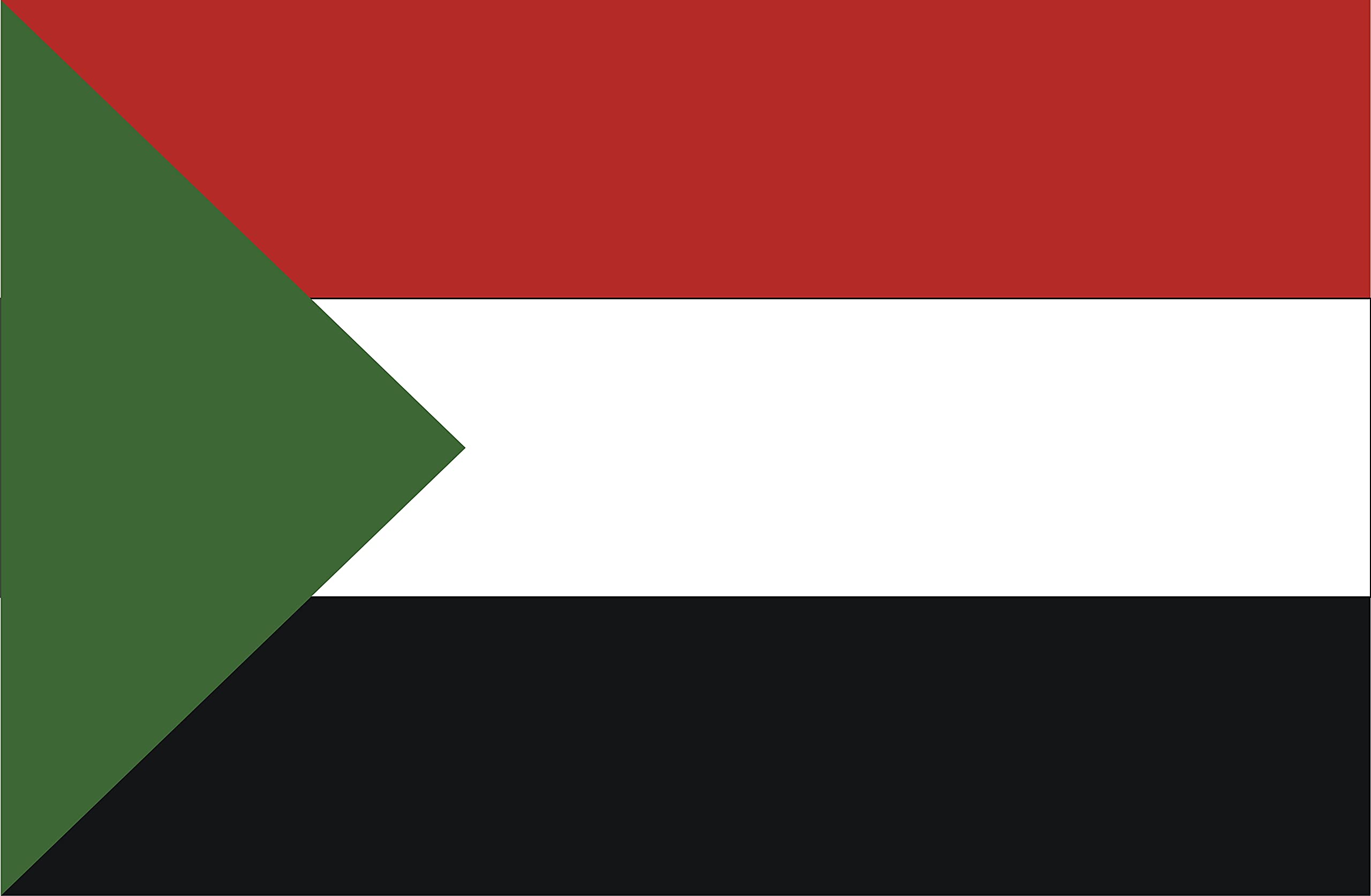 FLAG OF SUDAN. STANDARD SATIN QUALITY. BIG SIZE 150X90