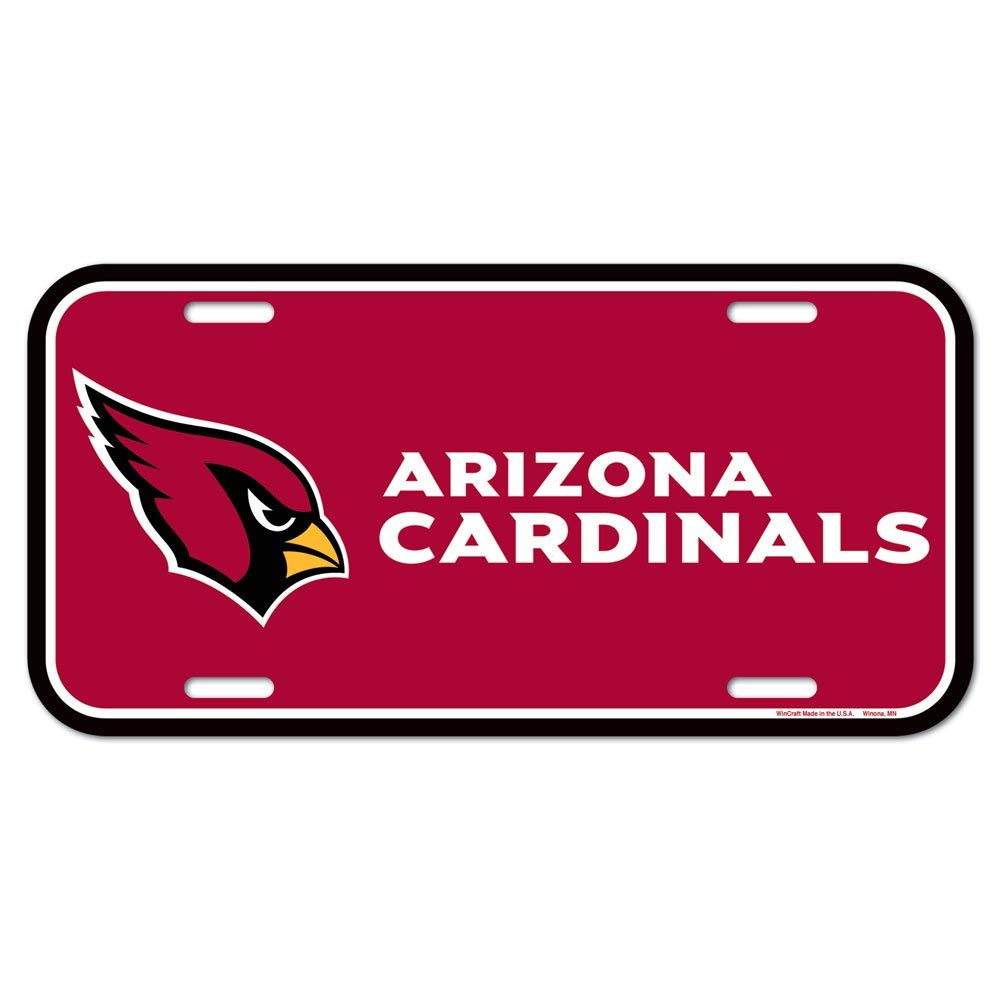 WinCraft NFL Arizona Cardinals License Plate, Team Color, One Size