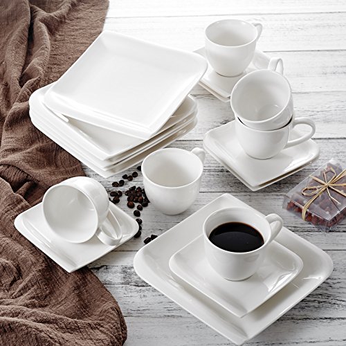 vancasso Kaffeeservice, Kaffeeset Yolanda Tasseservice, Tafelservice aus weißen Porzellan, 18 TLG. Kaffeeset, Beinhaltet… – Bild 5