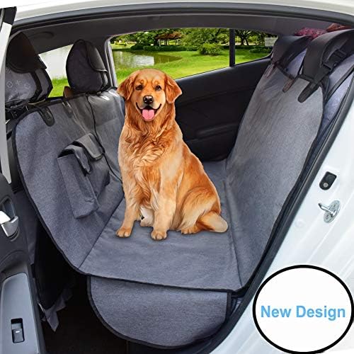 AMOFY Dog Seat Cover for Car Back Seat, Machine Washable, Dog Hammock Scratch-Proof, Waterproof, Non-Slip, Durable Portable Car Back Seat Protector for Cars, Trucks, SUVs