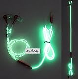 LTFEI COOL Light Headphones Earphones Headset Luminous zipper In-Ear headphone Green