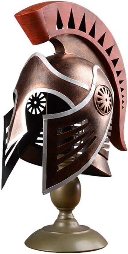 Medieval Spartan Helmet Table Lamp Reading Lamp Greek Spartan Corinthian Desk Light Rome Knight Desktop Lamp Antique Wrought Iron Helmet Bedside Lamp Table Light