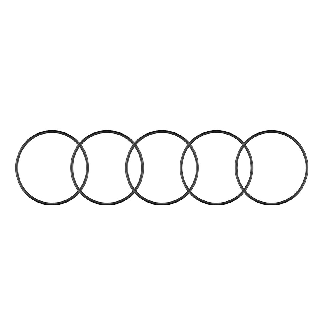 sourcing map Nitrile Rubber O-Rings 56mm OD 51.2mm ID 2.4mm Width, Metric Nitrile Rubber Sealing Gasket, Pack of 5