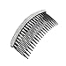 TOOGOO(R) Silver Tone Stripe Rhinestone Plastic Black Hair Comb for Ladies