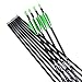 Musen Carbon Arrows 30-Inch Fletching 2.5'' Target Practice Archery Arrows for Recurve or Compound Bow(12 Pack) (Green)