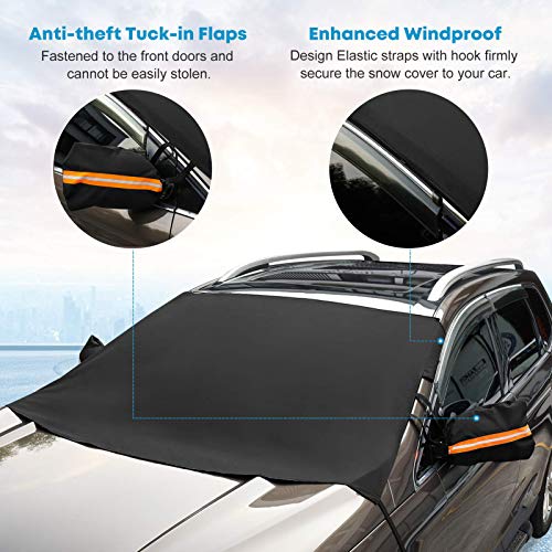 Kohree Upgrade Car Windshield Snow Ice Cover, Flexible 600D Oxford