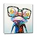 SEVEN WALL ARTS Colorful Animal Wall Art Cute Happy Frog with Glasses Painting Hip Hop Funny Canvas Picture for Kids Boy Girl Room Bathroom Nursery Office Décor 32 x 32 Inch