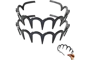 U Shape Fashion Tooth Hair Comb Headband, High Cranium Head Bands for Women's Hair, Reversible Korean Headbands with Teeth fo