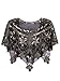 Vijiv Women's 1920s Shawl Wrap Art Deco Sequin Beaded Evening Cape Bolero Flapper Cover Up