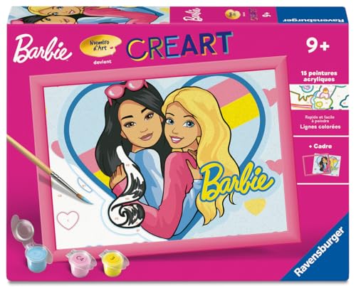 Ravensburger - CreArt Kids 18x24 cm - Numéro d'art - Duo Barbie - Kit de Peinture par numéros - Dès 7 Ans - 12023048