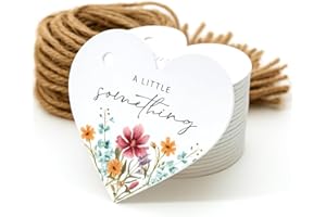 50 Heart Thank You Gift Tags with String Attached, Small Thank You for Celebrating with Us Gift Bag Tags for Presents and Per