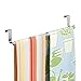 mDesign Adjustable, Expandable Kitchen Over Cabinet Towel Bar - Hang on Inside or Outside of Doors, Storage for Hand, Dish, Tea Towels - 9.25