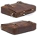 Jack&Chris Leather Briefcases For Men Shoulder Laptop Bag Leather Messenger Bag (BROWN)