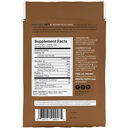 Perfect Keto Instant Coffee Ketogenic Fat Coffee Free of Added Sugar