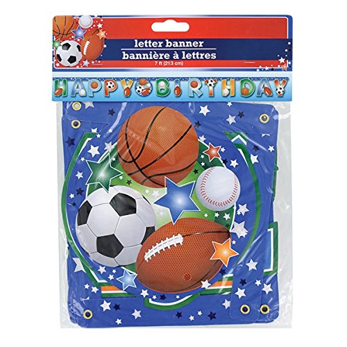 Greenbrier Intl Sports Themed Happy Birthday Letter Banner