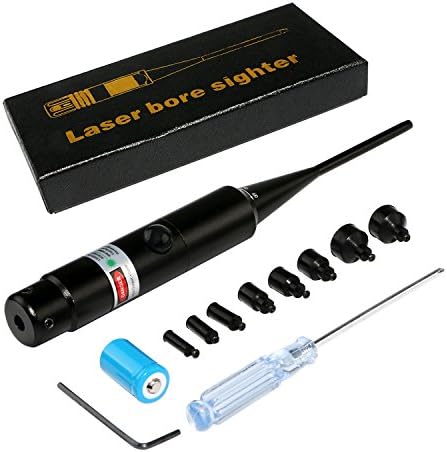 Laser BoreSighter Kit for 0.177 to 0.50 Caliber Cartridge Rifles Scope Handgun, Green Dot Bore Sighter Collimator Hunting Sight Tools (Green Dot)