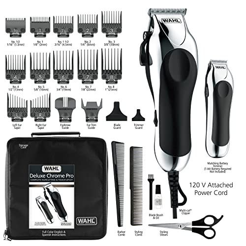 Wahl Clipper Deluxe Chrome Pro, Complete Hair & Beard Clipping and