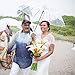 Kung Fu Smith Auto Open Clear Umbrella for Rain Wedding Photography, Large Canopy Wedding Umbrellas for Bride and Groom