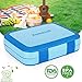 Kids Lunch Box, Hometall Lunch Box for Kids with Spoon, BPA-Free, Leakproof 4 Compartments Food Container Great for School, Picnics, Travel and More(Large Size/BLue)