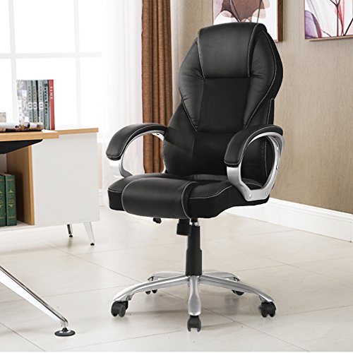 Office Chair High Back Desk Computer Ergonomic Task Executive Chair with PU Leather for Home Furniture